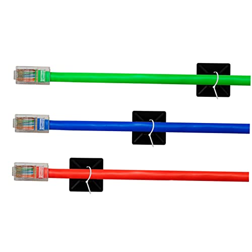 UPKOCH 200pcs Cable Tie Mounts adhesivos para organizar cables bajo escritorio y pared, instalación fácil, color negro miniatura 7