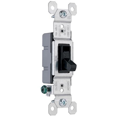 Legrand Pass & Seymour 660BKG Trademaster 15 Amp Single Pole Toggle Light Switch Residential Grade Black (1 Count)