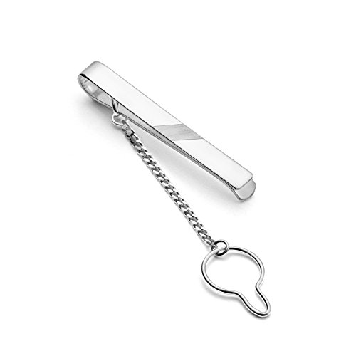 STERLL Homme Pince à Cravate ÉTROITE Argent Sterling 925 Brillante Avec une Bande Opaque Écrin Bijoux Idées Cadeaux Pour Hommes