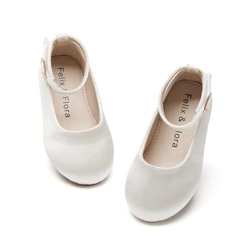 Image of Felix & Flora Girls Toddler Little Ballet Shoes - Flower Girls Mary Jane Flats Dress Shoes Party Wedding