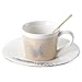 CAPIJIONG 240ML Creative Stripe Physical Dynamic Reflection Reflection Ceramic Coffee Cup for office home restaurant cafe-Butterfly gold