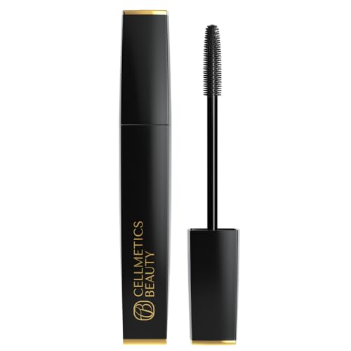 Cellmetics Mascara for Older Women 60 Plus, Volumizing & Lengthening Tubing Mascara with Lash Growth Effect, Hypoallergenic, Smudge-Free and Gentle for Sensitive Eyes (Black)