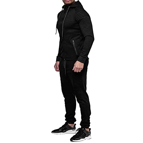 Men's Casual Tracksuit Full Zip Hoodie Sweatsuit Jogging Sports Athletic Sweat Suits3