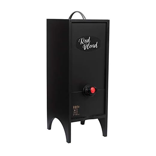 Wine Nook Little Nook Decorative Box Wine Dispenser, 3 Liter, Black, Chalk Included