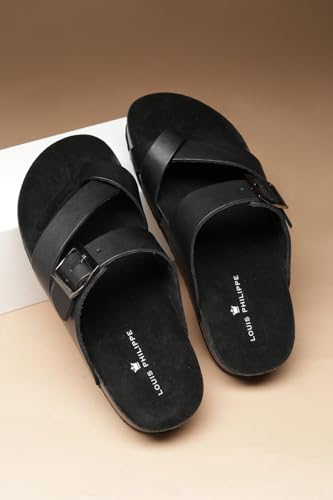 Image of Louis Philippe mens Louis Philippe mens casual full Black sandal Sandal