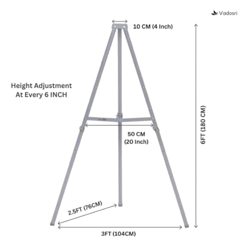 Image of 6-FT Folding Easel Stand for Whiteboards, Grey | Heavy-duty easel with adjustable height. Supports boards up to 5x4 ft. Stable, portable & durable.