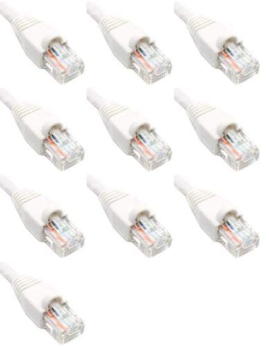 Ethernet-Netzwerk-Patchkabel, Cat6, RJ45 m, Weiß, 10 Stück