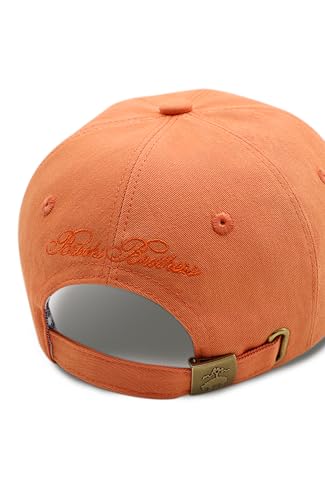 Image of Brooks Brothers Men's Cotton Baseball Cap with Oxford Striped Lining & Tonal Logo - Adjustable Hat for Warm Weather Outings
