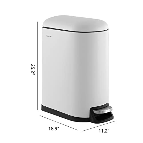 Caneca de basura rectangular blanca 10.6 galones miniatura 4