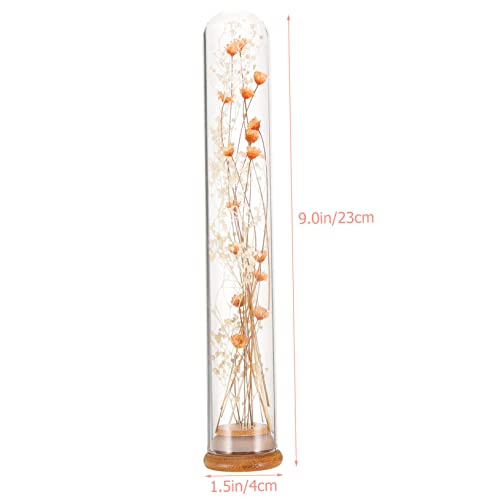 Ramo de flores secas en botella de vidrio 2 piezas miniatura 2