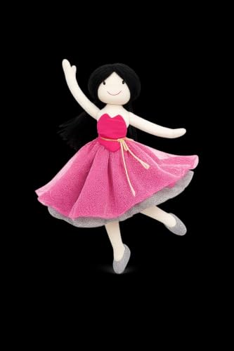 Image of Handcrafted Indian Rag Doll Set, Pink Soft Cotton Fabric Cloth Dolls with Yarn Hair, Traditional South Indian Dolls for Kids, Decor & Gifting