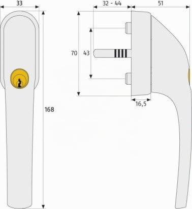 Abus FG300 abschließbarer Fenstergriff, weiß, im Set 10 Stück alle gleichschließend AL0089 mit insgesamt 20 Schlüssel