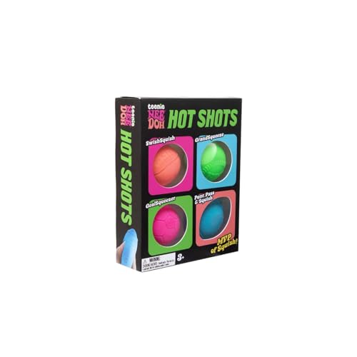 Schylling NeeDoh Hot Shot Teenie Needoh 4 Pack - Sensory Squeeze Toy - 1.5" in Diameter - Colors May Vary image 8