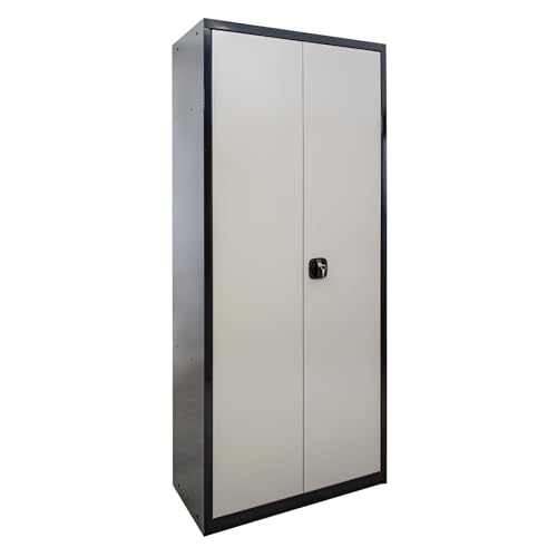 ADB Motorradschrank 192x80x37 cm, Stahlschrank für Garage, Garderobe für Motorradbekleidung Kleiderspind