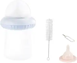 Mamadeira de silicone para animais de estimação, mamilo, prática, reutilizável, mamadeira, gatinho, portátil, removível, pequenos animais (azul)