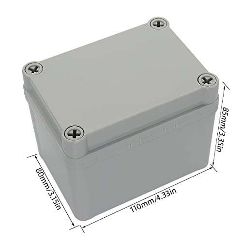 Lemotech Junction Box Ip67 Waterproof Dustproof Abs Plastic Project Box For Electrical Outdoor Enclosure Gray 4.3 X 3.1 X 3.3 Inch (110 X 80 X 85 Mm) #TOP3