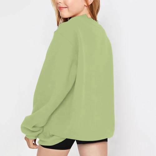 Girl's First of Day School Graphic Letter Print Sweatshirt Crewneck Long Sleeve Cute Drop Shoulder Pullover Tops4