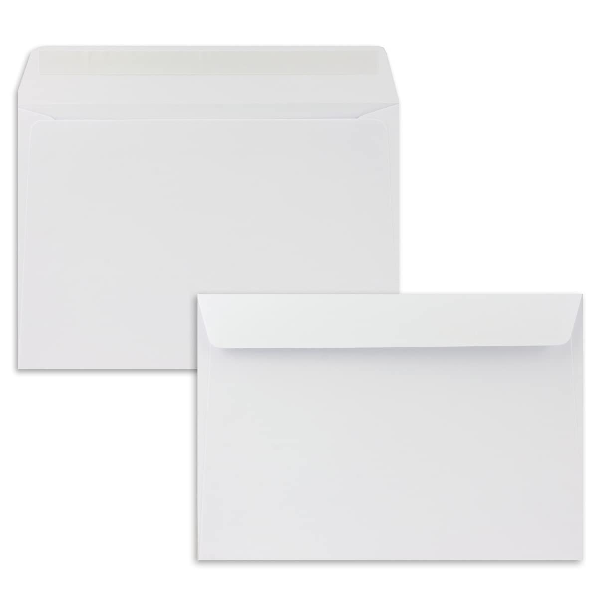 500 sobres DIN C5, blanco brillante, 16,2 x 22,9 cm, cierre autoadhesivo, elegantes sobres para grandes invitaciones y tarjetas de cumpleaños o boda