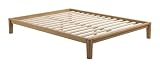 Zuo Luum Queen Platform Bed Frame Natural, Natural Bedroom Furniture, Modern Style, No Box Spring Needed, Rubberwood, Indoor Bedroom, 65.2" W x 85.2" D x 11.6" H