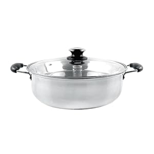 QQNQQ Edelstahl-Dampf-Suppentopf mit Glasdeckel