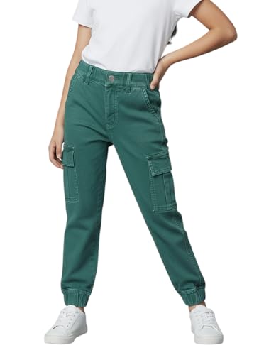 Image of Amazon Brand - Jam & Honey Girls Cotton Rich Jogger Jeans | Elasticated Waistband Cargo Jean | Jeggings | Age 2-13 Years