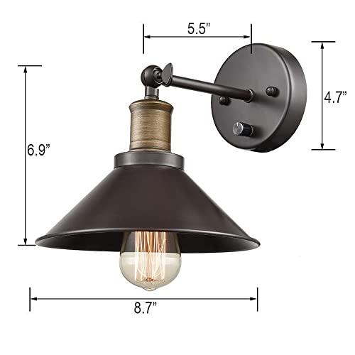 Aplique de pared ajustable E27 con brazo articulado e interruptor manual de perilla 5