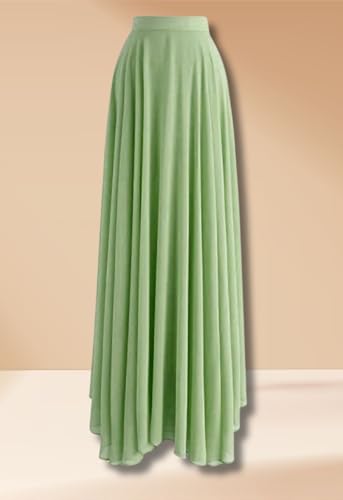 Image of Women's Full Length Georgette Long Skirt- Lehenga with 8 Meters Maxi Flare