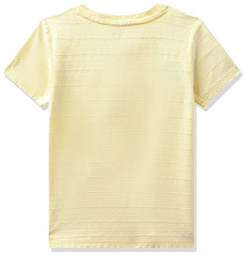 Image of miniklub Boys Yellow Solid Henley Neck Pure Cotton T-Shirt