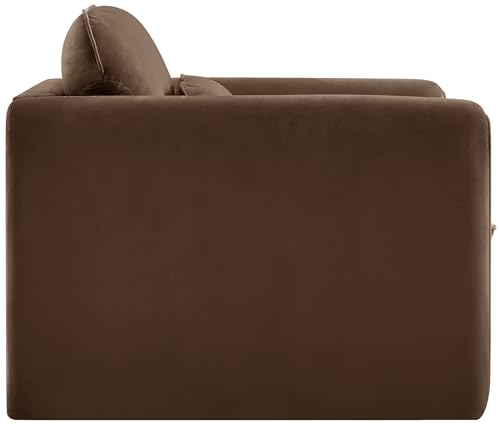 Sillón Terciopelo Marrón Curvado miniatura 7
