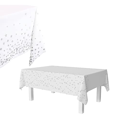 Bailinks Manteles de Fiesta, 2 manteles Desechables, 137x274 cm, manteles rectangulares de plástico para Fiestas de cumpleaños, Decoraciones de Fiesta de Navidad (Cuadros Blancos y Negros)