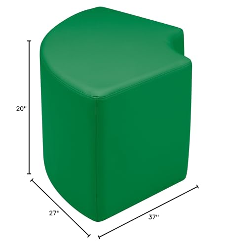 Image of Sprogs 18 inch H Structured Quarter Round Stool -Flexible Modular Collaborative Soft Seating for Office, Home, Lounge and School Classrooms with Durable Frame & Set of 2 inch Legs Add-on - Green