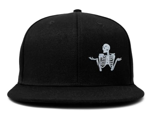 Image of Tai & Zai Black Snapback Hat with Printed, Adjustable Flat Brim Cap, Six Hole Breathable Design