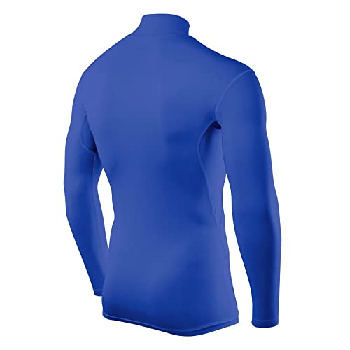 TCA Camiseta Interior Manga Larga HyperFusion de Compresión para Niños - Azul Brillante Cuello Alto, 12-14 años
