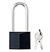ROOKMAD 2-Pack Keyed Alike Locks, Black Covered Brass Keyed Padlock with Stainless Steel Long Shackle, 1-9/16 Inch Lock Body, Rustproof Locks for Gate Fence Hasp Cabinet Toolbox Gym or School Locker
