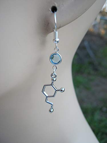 Dopamine Molecule Birthstone Earrings, Science Laboratory Earrings, Scientist Jewelry, Personalized Gift #TOP1