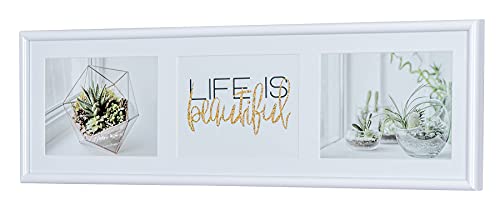 levandeo Galerierahmen 3 Fotos 13x18 Passepartout Weiß Bilderrahmen...