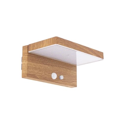 Xanlite SO1911AW Xanlite-SO1911AW-Applique Murale solaire-IP44-600 Lumens-Détecteurs de mouvements-3 Modes de Fonctionnement-Finitions en Bois, Noir