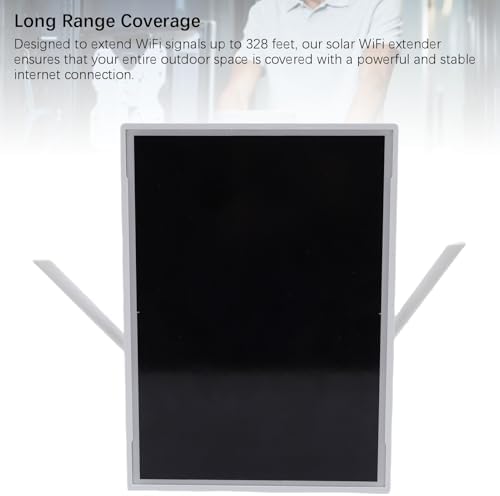 WiFi Extender Signal Booster, Solar Powered Outdoor Range Extender up to 300 Feet 2.4GHz Wireless Repeater with IP66 Water Proof Rating and 25000mAh Battery