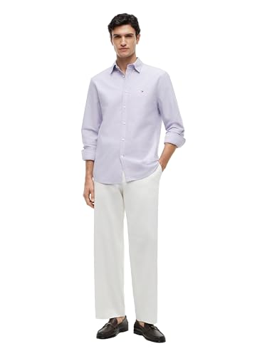 Image of Tommy Hilfiger Men's Long Sleeve Oxford Shirts in Regular Fit, Men's Button Down Shirts, Also Available in Big and Tall
