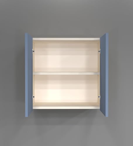 Image of SPECIALITY PANELS 2 Door Wall Cabinet with UV Profile Shutter | Wall Mounted Storage Cabinet for Kitchen Bathroom Living Room | Wooden Wall Cabinet Organizer Blueberry Finish DIY Assembly