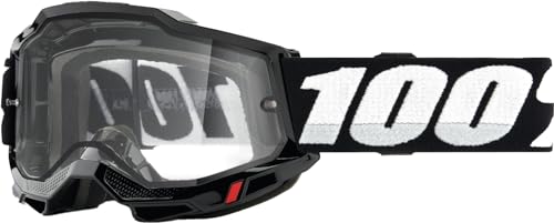 100% ACCURI 2 ENDURO Mountain Bike & Motocross Racing Protective Goggles (Black - Clear Lens)