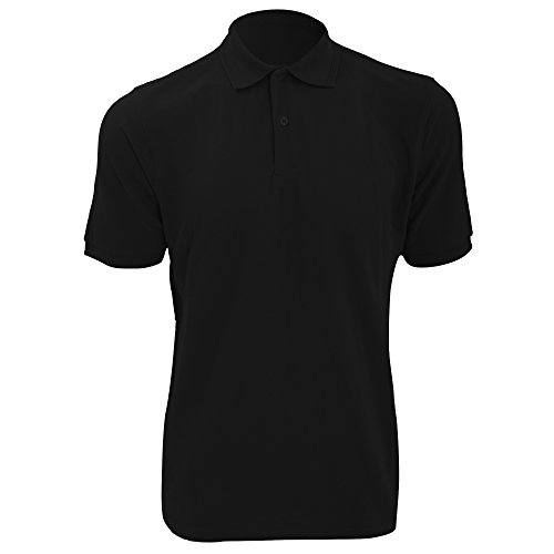 Image of Russell Mens Ripple Collar & Cuff Short Sleeve Polo Shirt (XL) (Black)