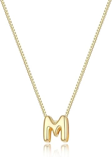 MARYLAX Bubble Gold Letter Necklace