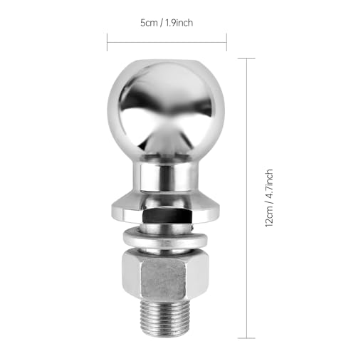 Anhängerkupplungskugel 50mm 3.5t Kugelkopfbolzen Gerade Ackerschiene Ø22mm Schraube,Kugelkopf Ackerschiene Kugelkopf Für Ackerschiene Bis 3.5 Tonnen, Ackerschiene Kupplungskugel