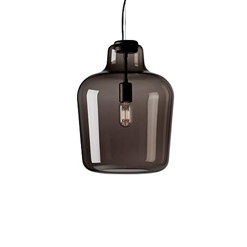 Plafonnier lustre nordique en verre d'art gris pour salon de villa contemporaine