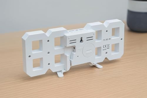 Image of 3D LED Digital Wall Clock with Three Alarm Sets, White, Desk Stand, Modern Style