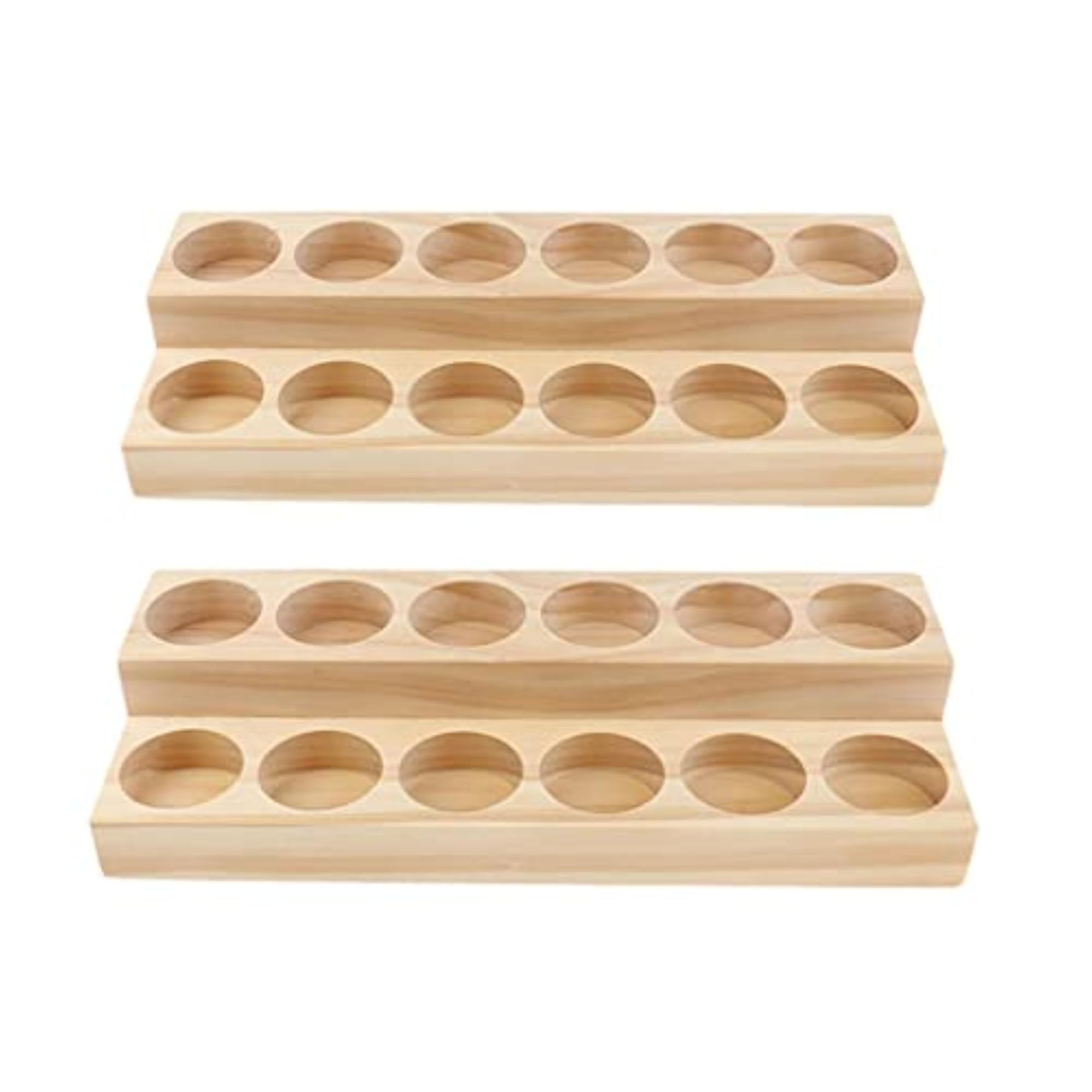 2 Pieces Wood Essential Oil Displaying Rack Organizer