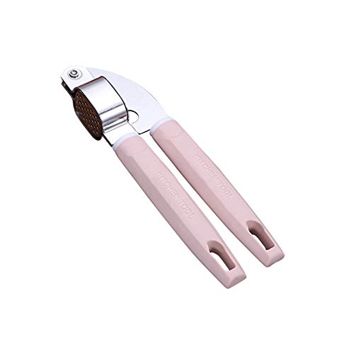 N/AA Amuse-MIUMIU Garlic Press with Ergonomic Handle, Stainless Steel Garlic Press, 17 cm Garlic Cutter, Handy & Easy to Clean (Pink)