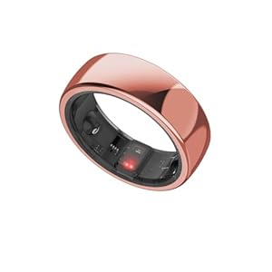 Smart Ring Health Tracker, Record Sleep Quality, Heart Rate, Body Temperature, Blood Oxygen and Pedometer, Compatible with iOS and Android (Rose Gold)