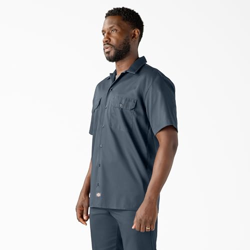 Image of Dickies Men's Short Sleeve Work Shirt - Durable Twill Button Down Shirts for Men, Lightweight Uniform for Daily Wear